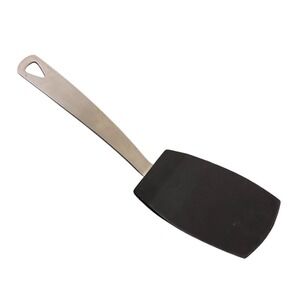 Norpro Mini Spatula 18/10 Stainless Steel Black Silicone Turner 7.5 Inch Small